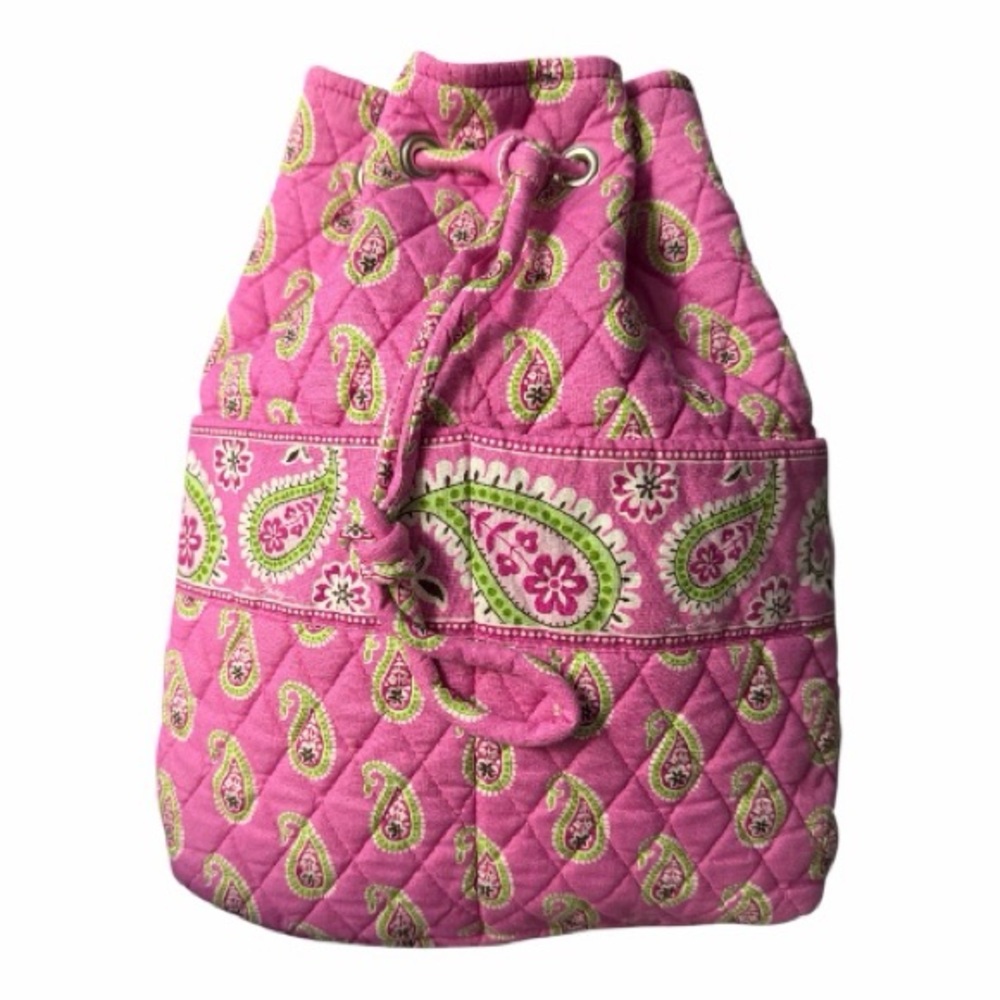 Vera Bradley Drawstring Backpack in Bermuda Pink